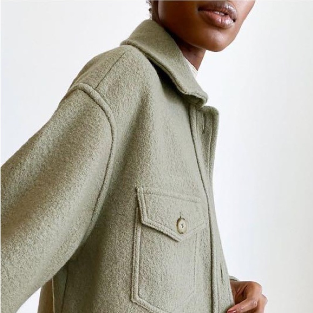 Aritzia Wilfred Free Ganna Long Shirt Jacket - Dry Basil Green